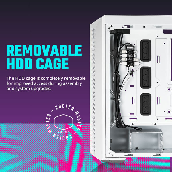Cooler Master MasterBox 520 Mesh ARGB White E-ATX Mid Tower Case